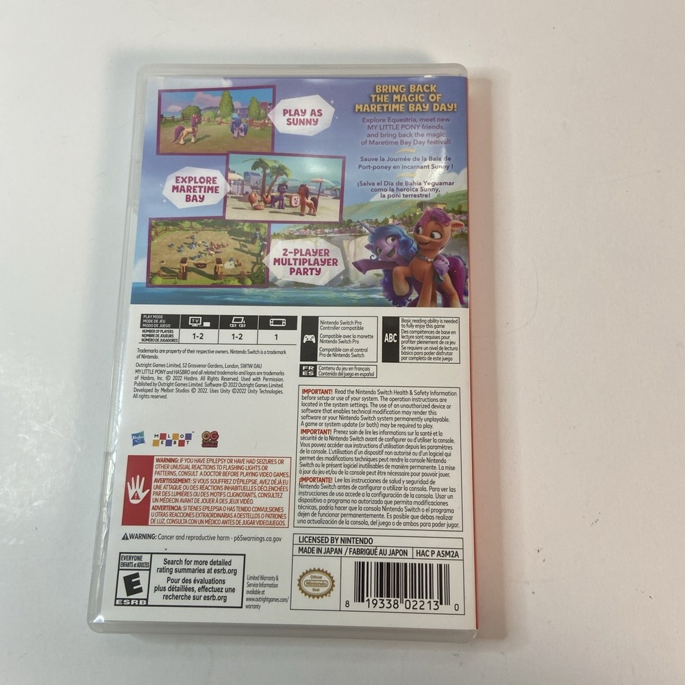 My Little Pony A Maretime Bay Adventure Nintendo Switch Game Used with Case - Picture 2 of 4